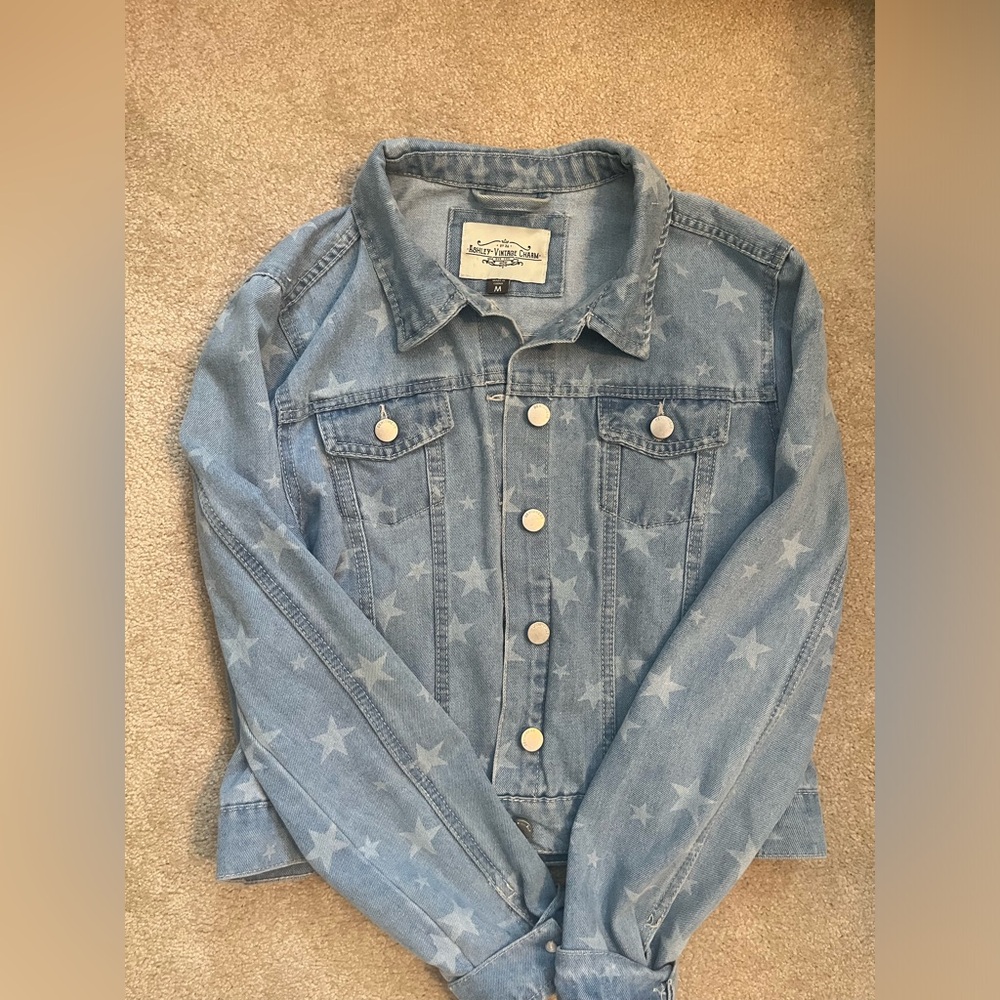 Vintage Charm Jean Jacket- Size Medium